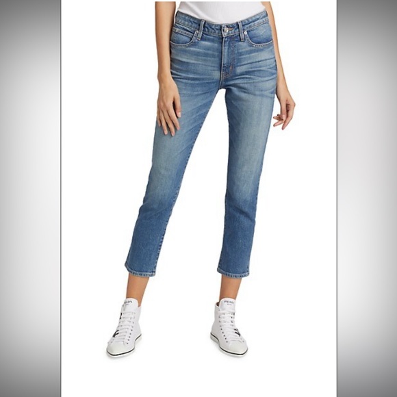SLVRLAKE Lou Lou Mid Rise Slim Heartlight Denim Jeans 26 - Picture 1 of 15